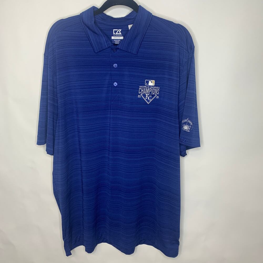 Cutter & Buck Golf Polo Royals World Series Champion Dri Fit Shirt Sz XL